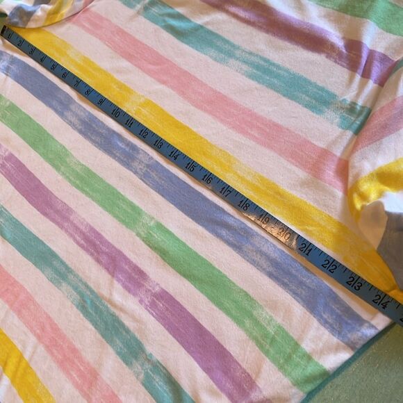 Kim Rogers perfectly Soft pastel color striped XXL 100% Cotton Tee Shirt NWOT - Picture 9 of 10